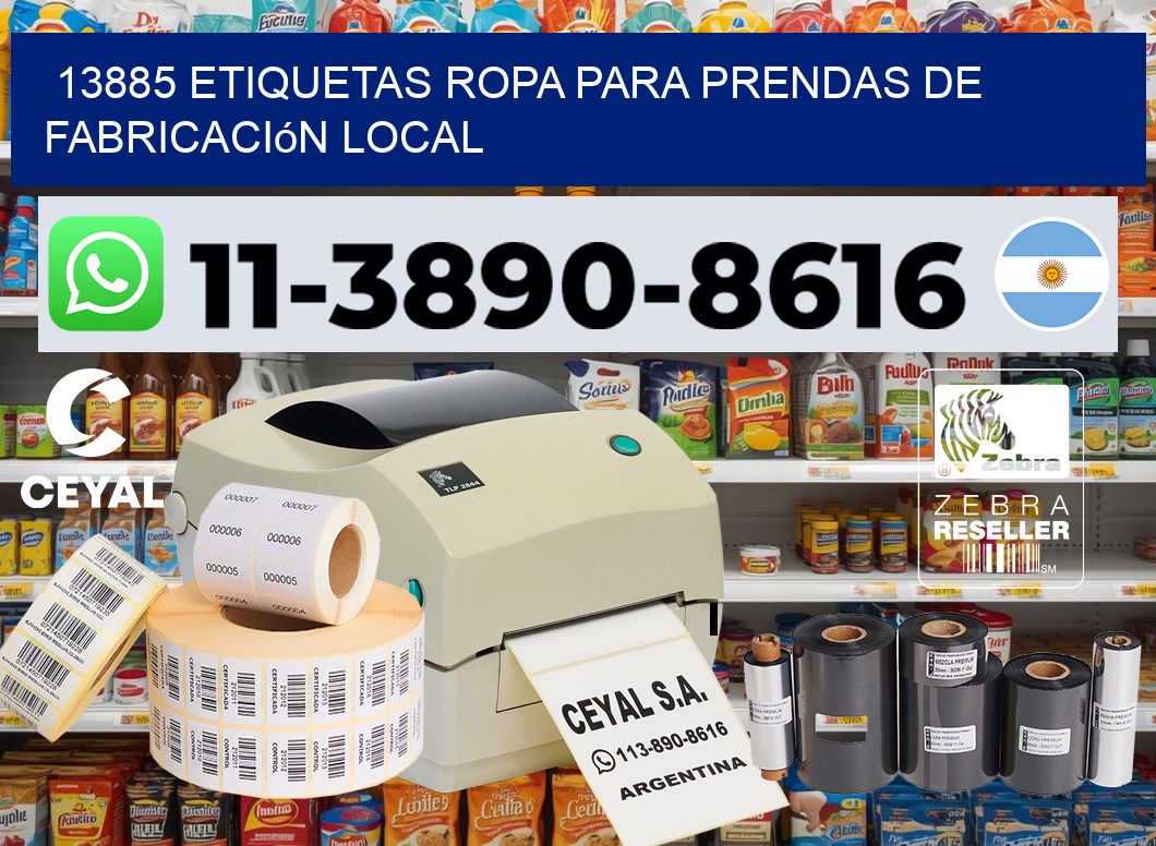 13885 Etiquetas ropa para prendas de fabricación local