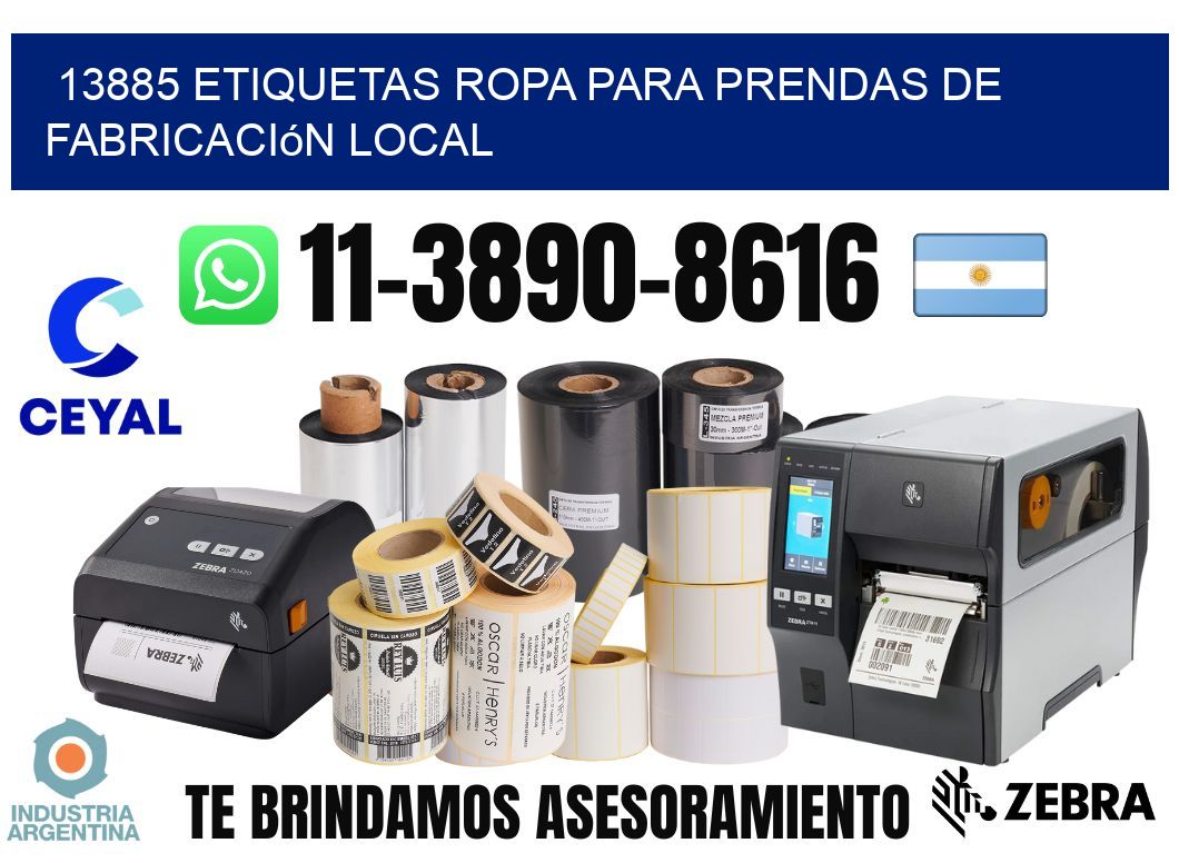 13885 Etiquetas ropa para prendas de fabricación local