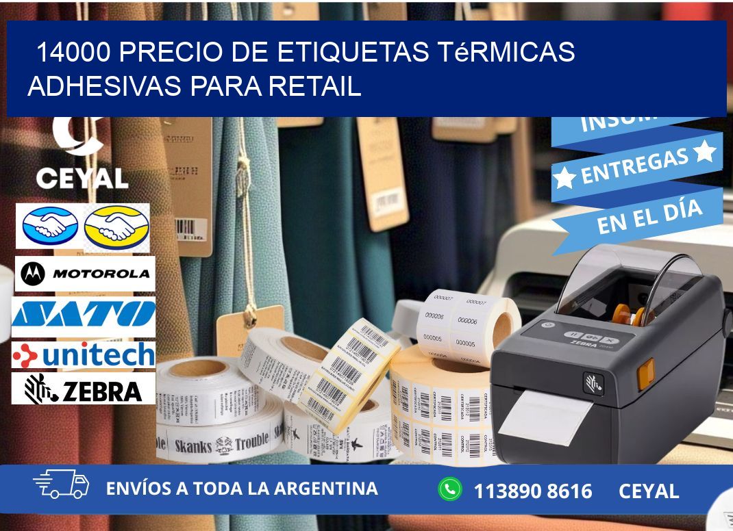 14000 precio de etiquetas térmicas adhesivas para retail