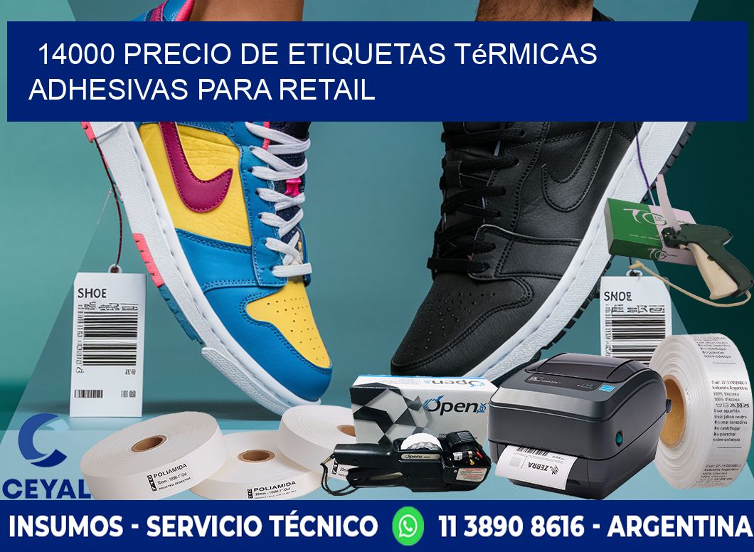 14000 precio de etiquetas térmicas adhesivas para retail