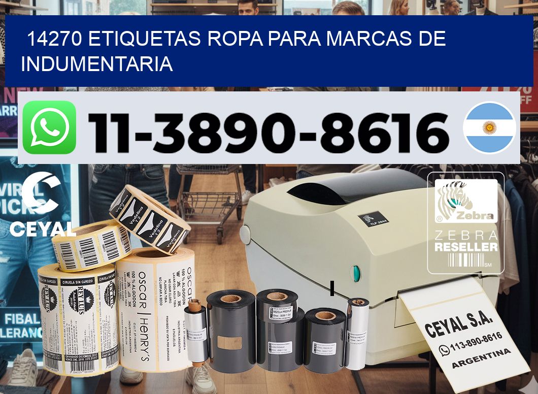 14270 Etiquetas ropa para marcas de indumentaria