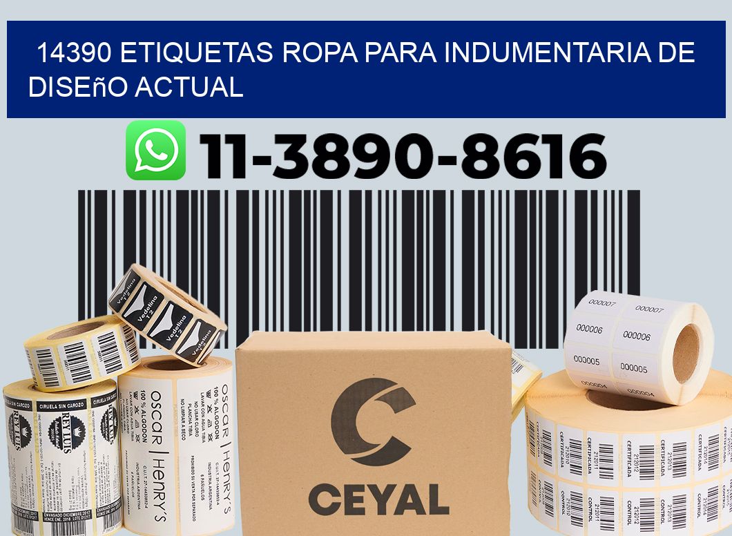 14390 Etiquetas ropa para indumentaria de diseño actual