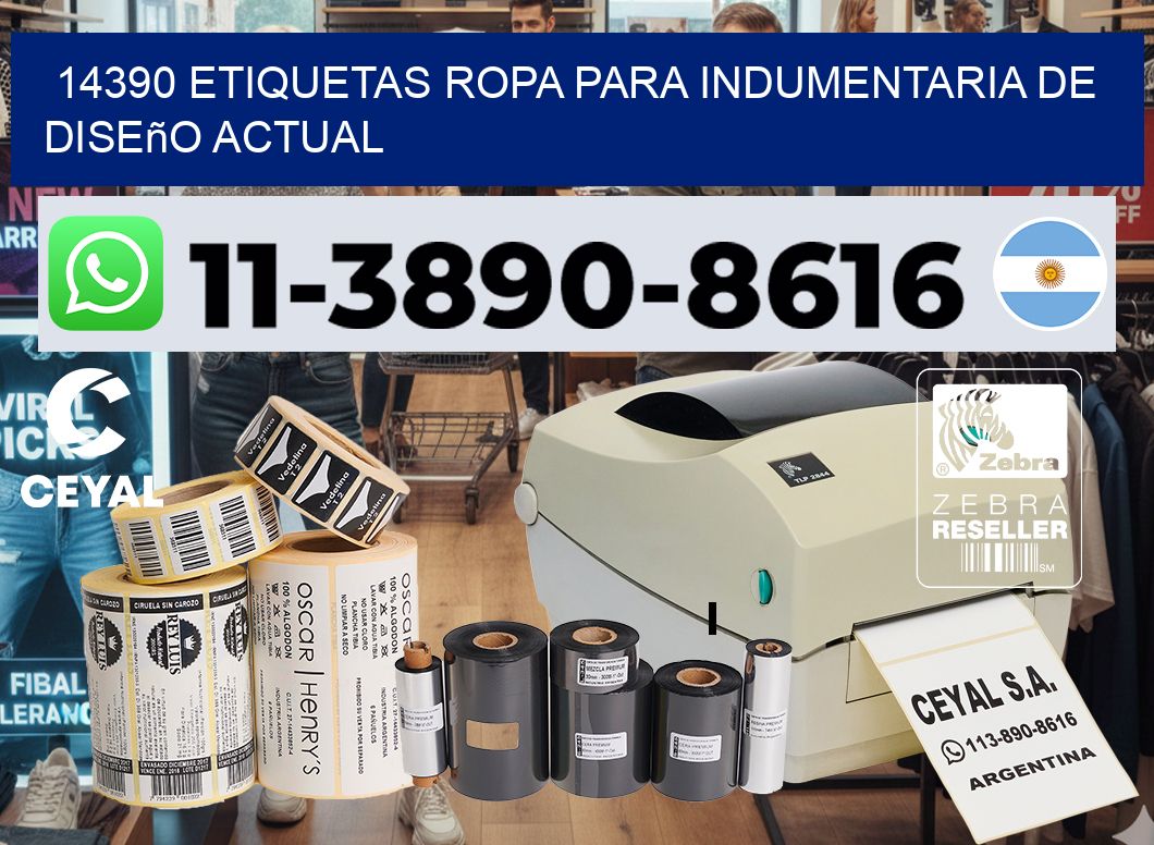 14390 Etiquetas ropa para indumentaria de diseño actual