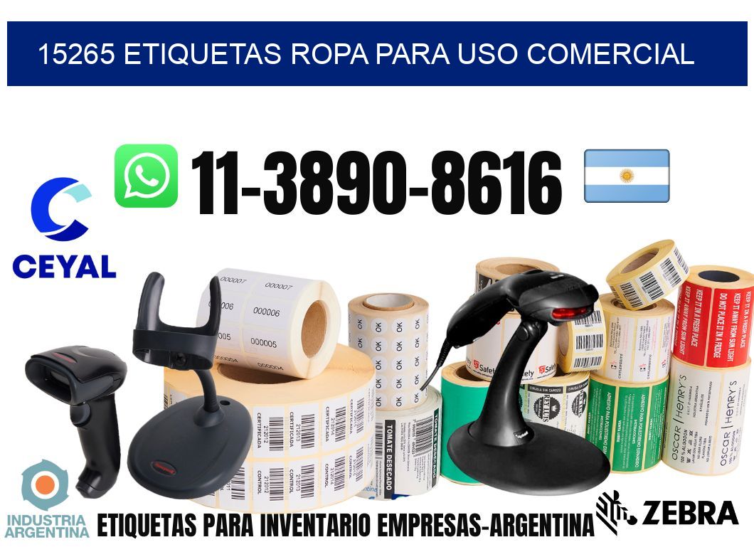 15265 Etiquetas ropa para uso comercial