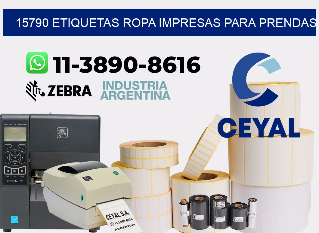 15790 Etiquetas ropa impresas para prendas