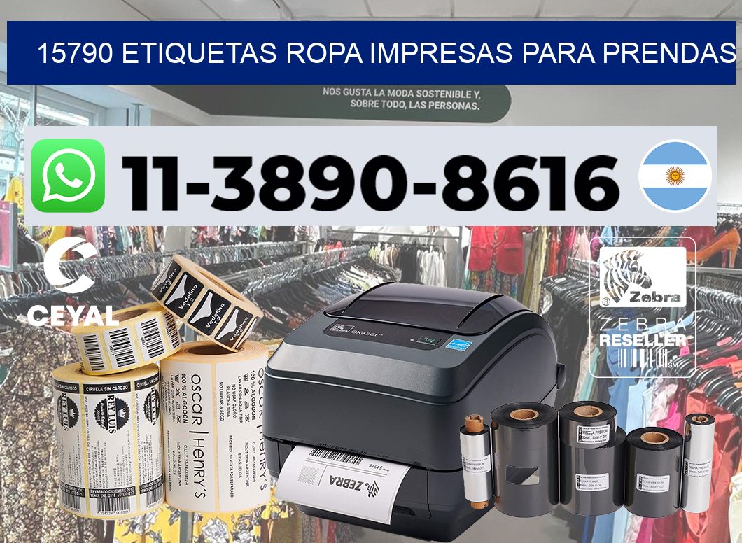 15790 Etiquetas ropa impresas para prendas