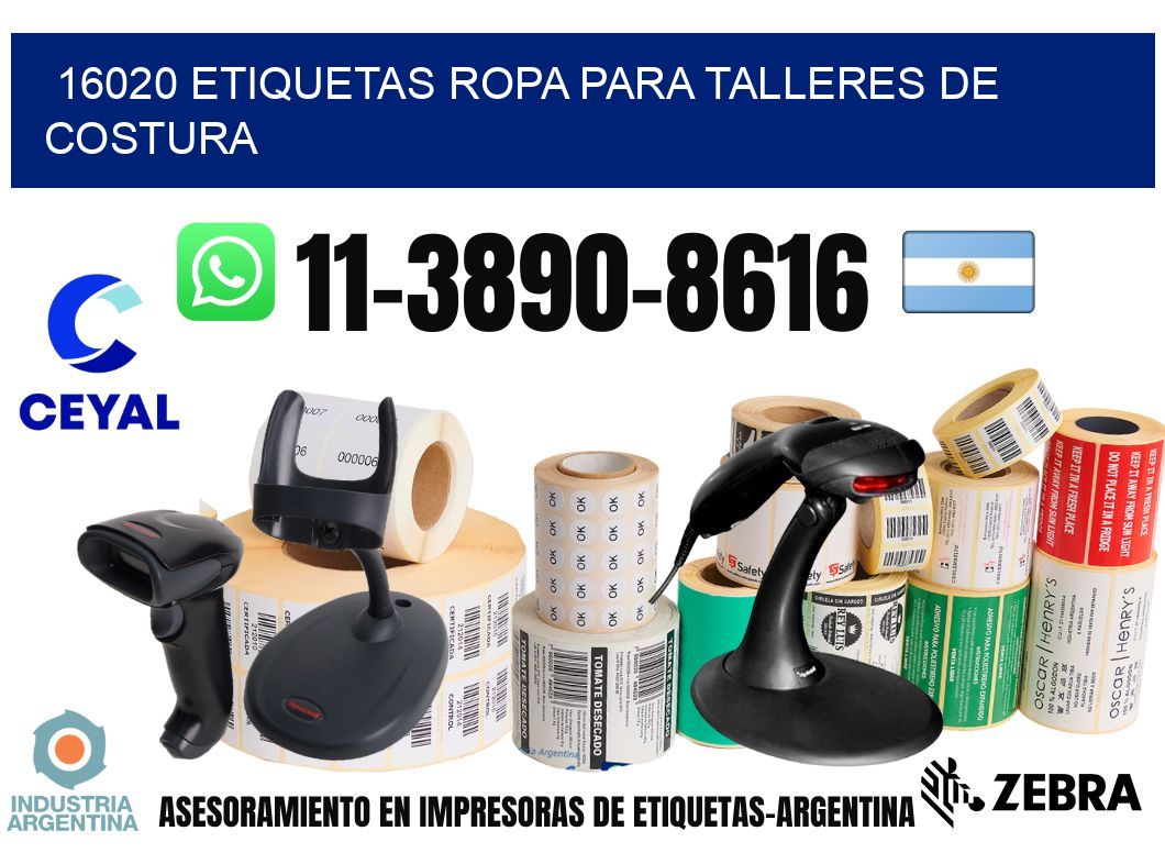 16020 Etiquetas ropa para talleres de costura