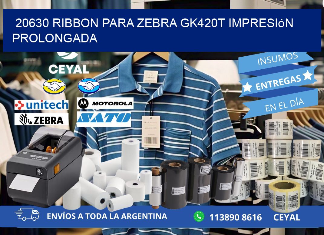 20630 ribbon para zebra gk420t impresión prolongada