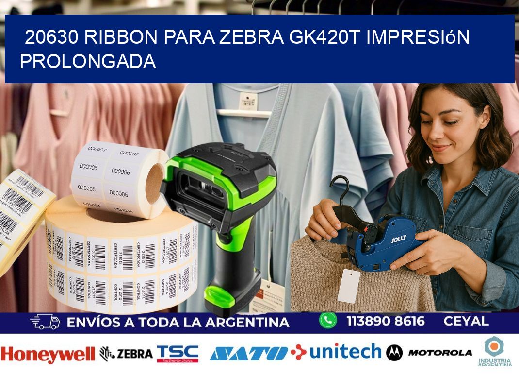 20630 ribbon para zebra gk420t impresión prolongada
