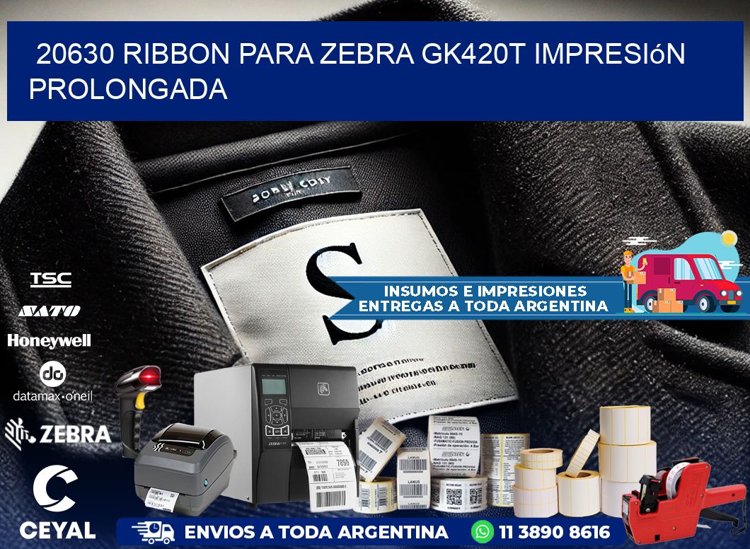 20630 ribbon para zebra gk420t impresión prolongada