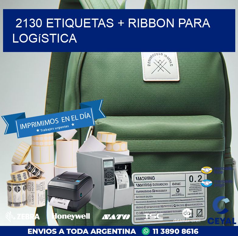 2130 etiquetas + ribbon para logística