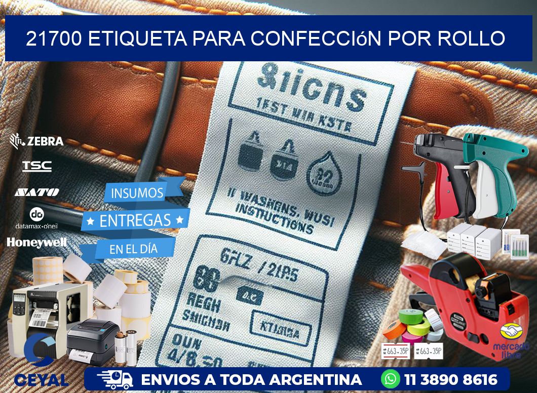 21700 etiqueta para confección por rollo