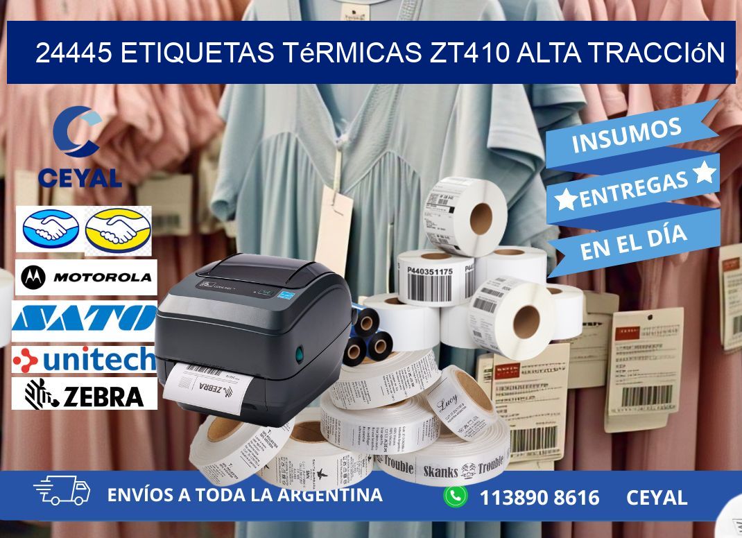 24445 etiquetas térmicas zt410 alta tracción
