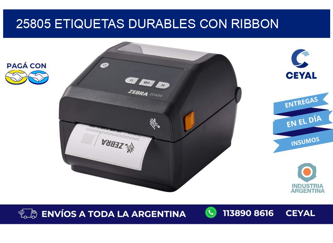25805 etiquetas durables con ribbon