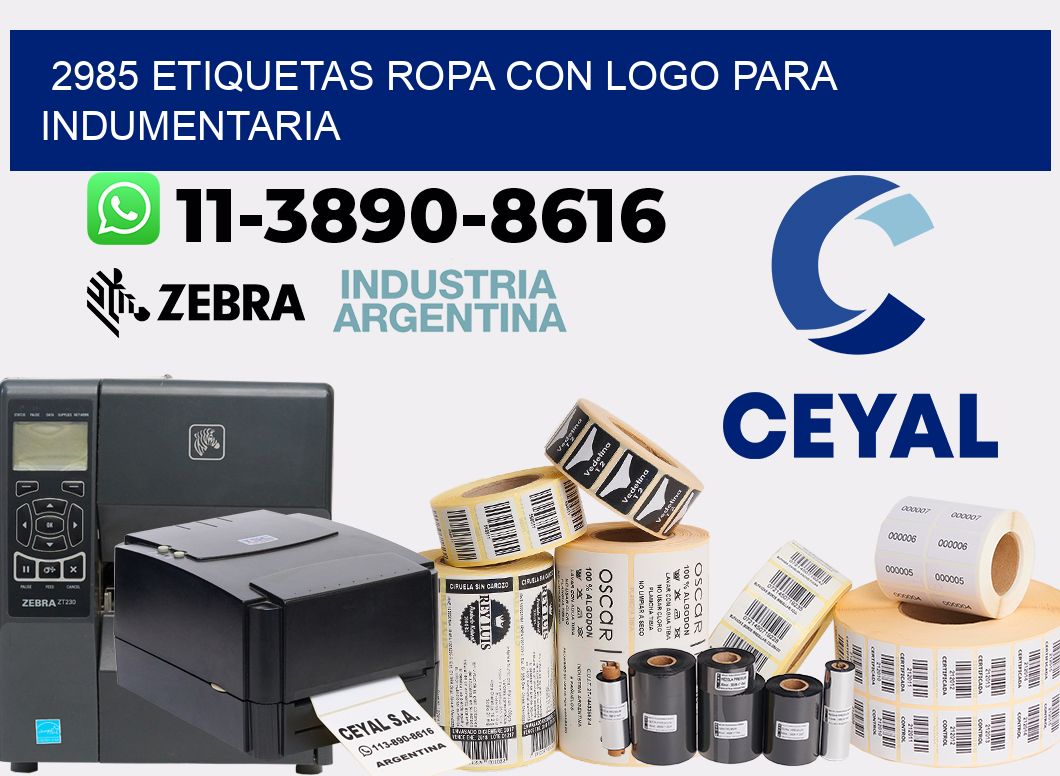 2985 Etiquetas ropa con logo para indumentaria