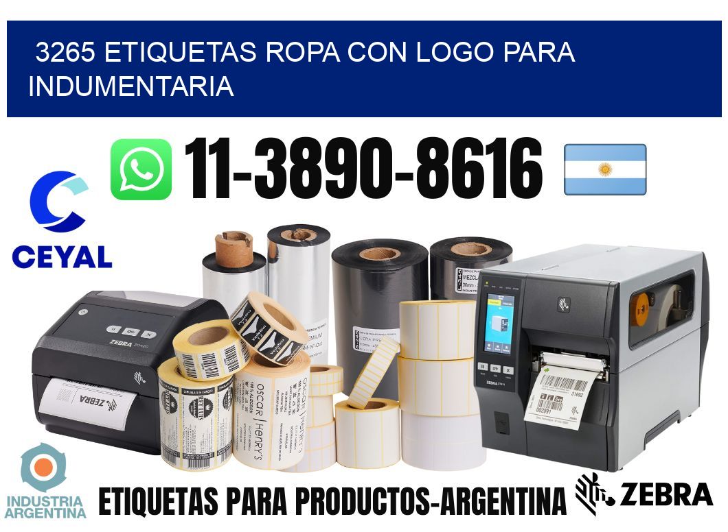 3265 Etiquetas ropa con logo para indumentaria