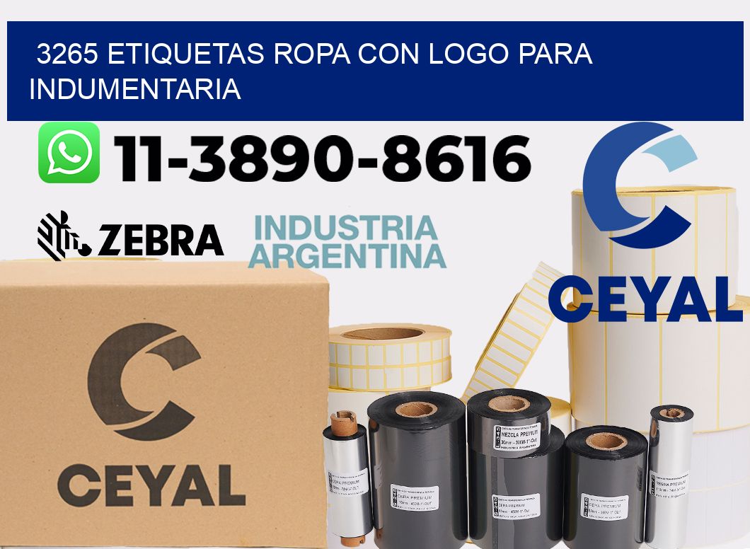 3265 Etiquetas ropa con logo para indumentaria