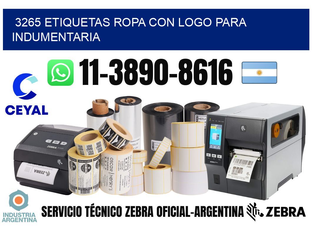 3265 Etiquetas ropa con logo para indumentaria
