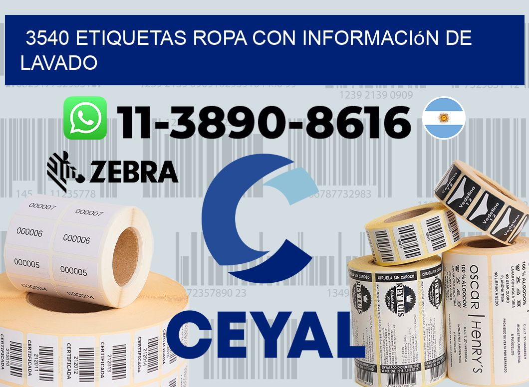 3540 Etiquetas ropa con información de lavado