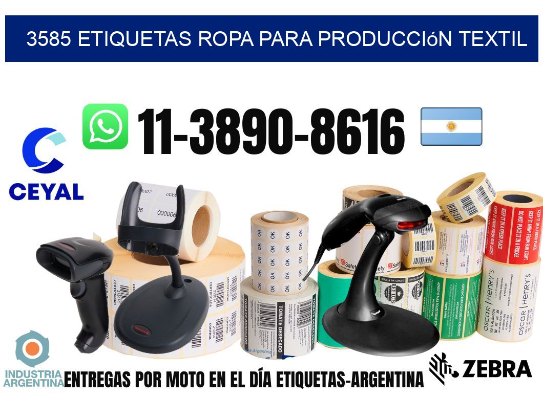 3585 Etiquetas ropa para producción textil