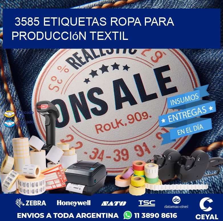 3585 Etiquetas ropa para producción textil