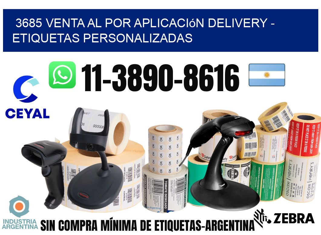 3685 Venta al Por Aplicación delivery - Etiquetas Personalizadas
