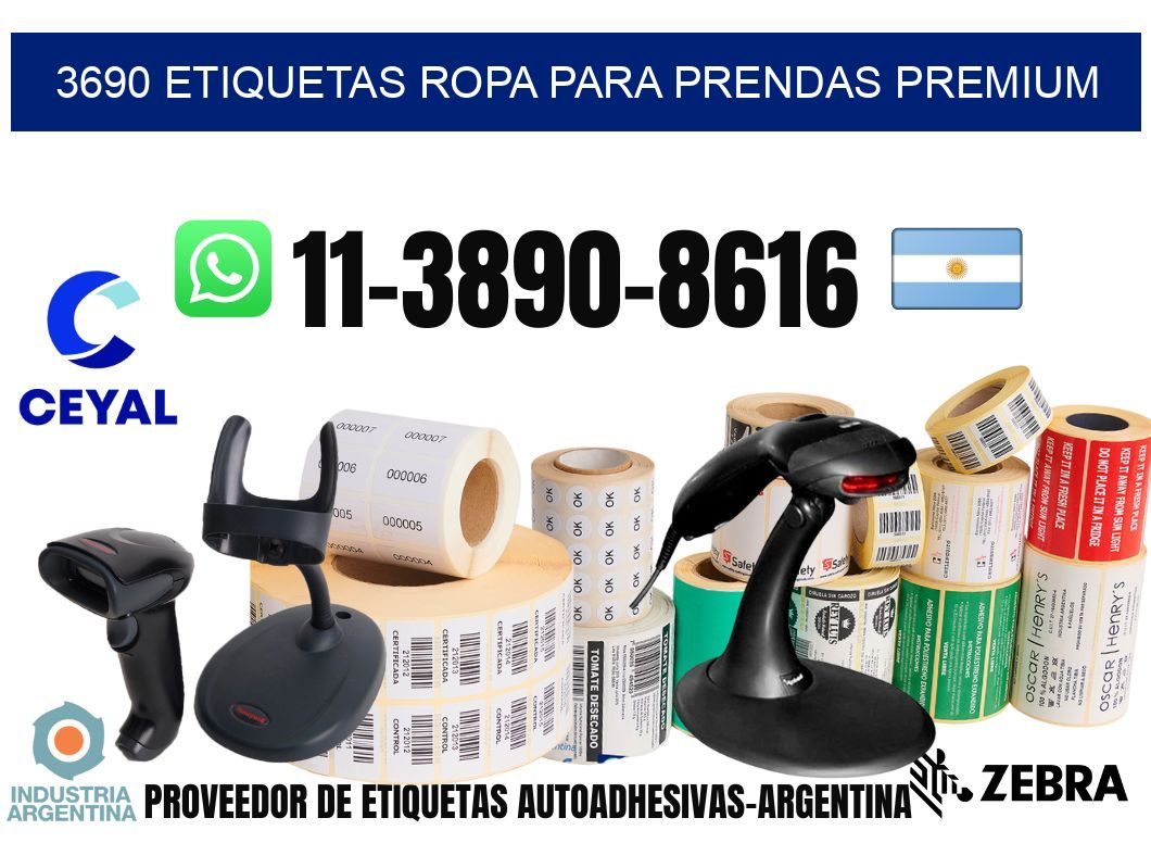 3690 Etiquetas ropa para prendas premium