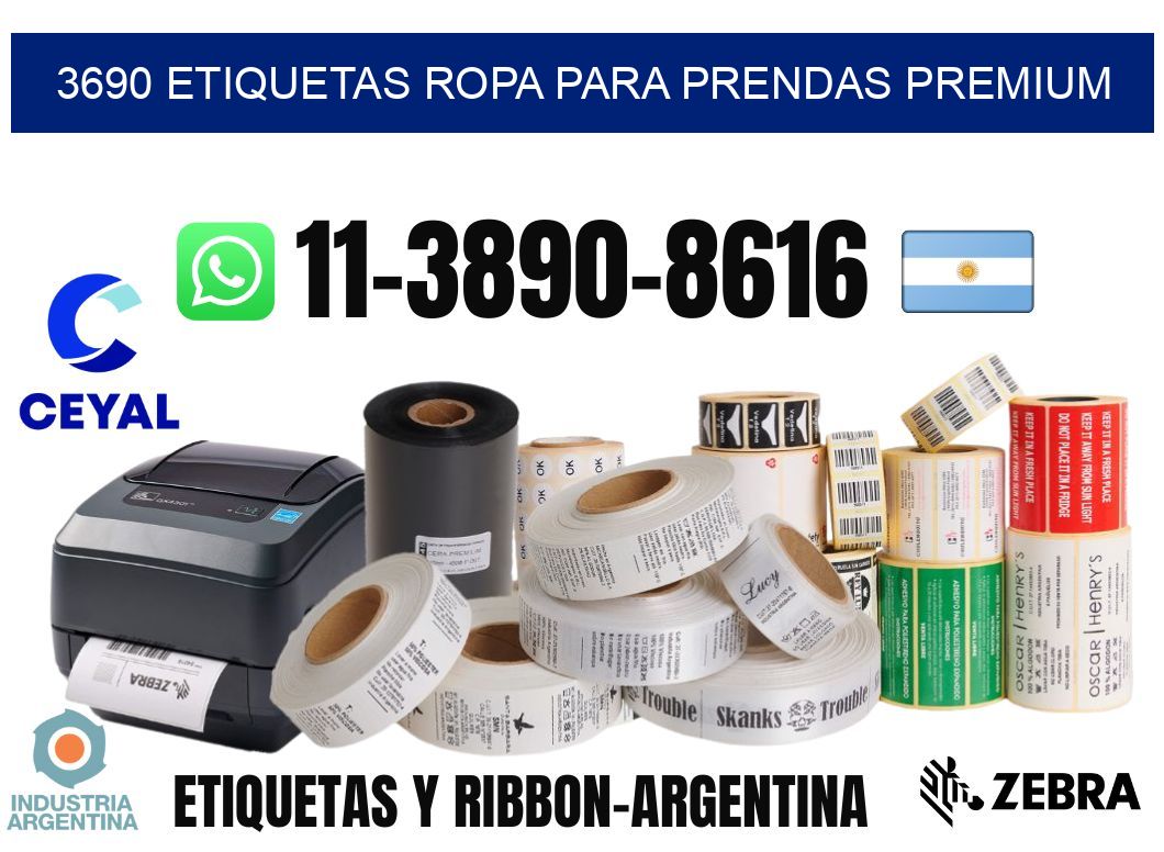 3690 Etiquetas ropa para prendas premium
