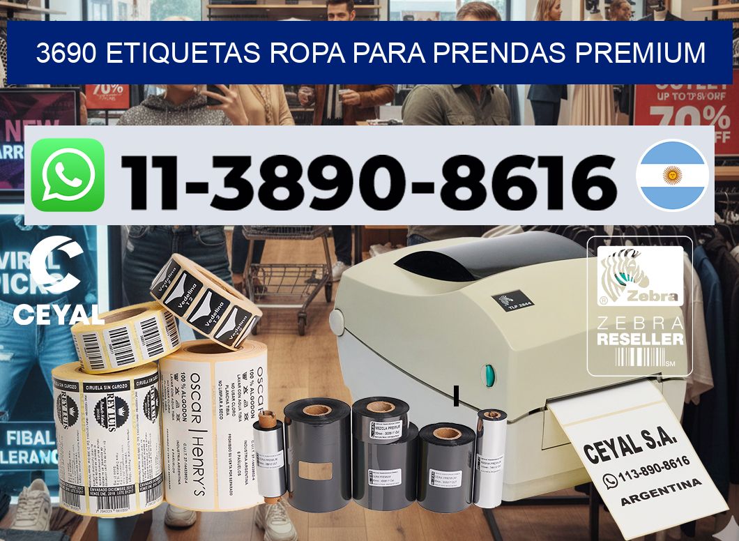 3690 Etiquetas ropa para prendas premium