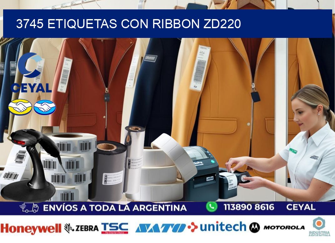 3745 etiquetas con ribbon zd220