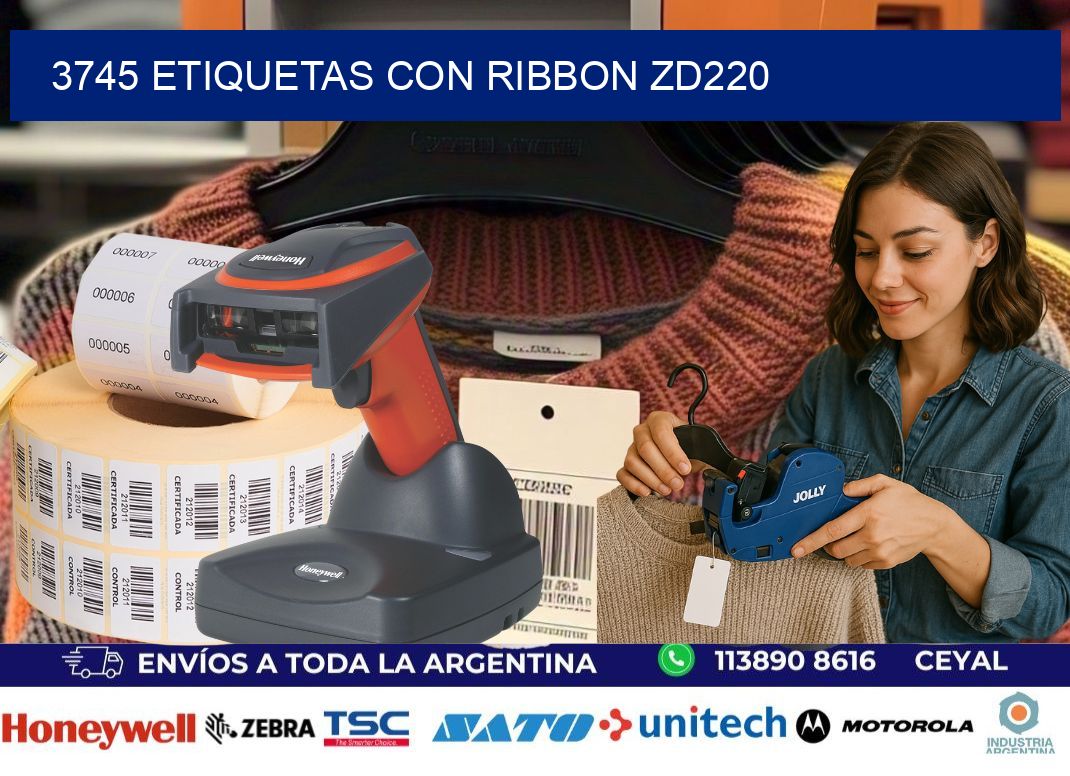3745 etiquetas con ribbon zd220