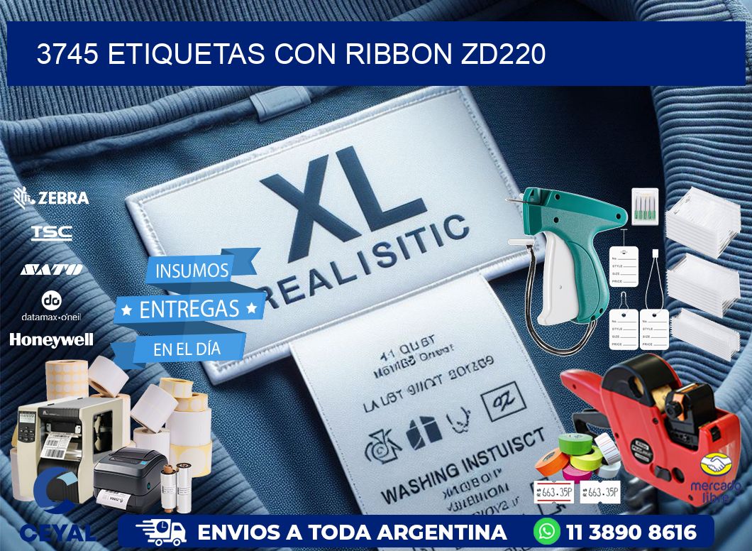 3745 etiquetas con ribbon zd220