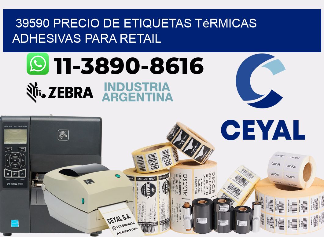 39590 precio de etiquetas térmicas adhesivas para retail
