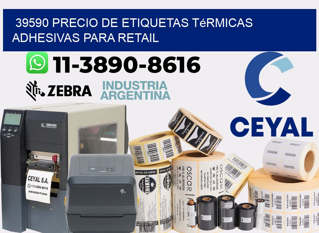 39590 precio de etiquetas térmicas adhesivas para retail