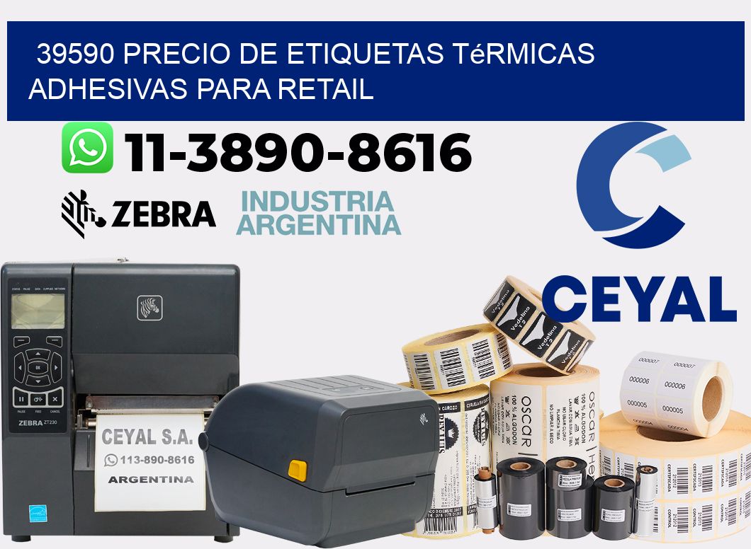 39590 precio de etiquetas térmicas adhesivas para retail