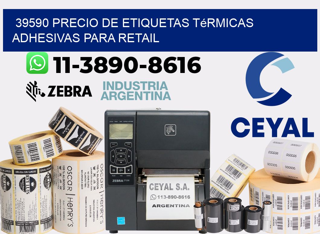 39590 precio de etiquetas térmicas adhesivas para retail