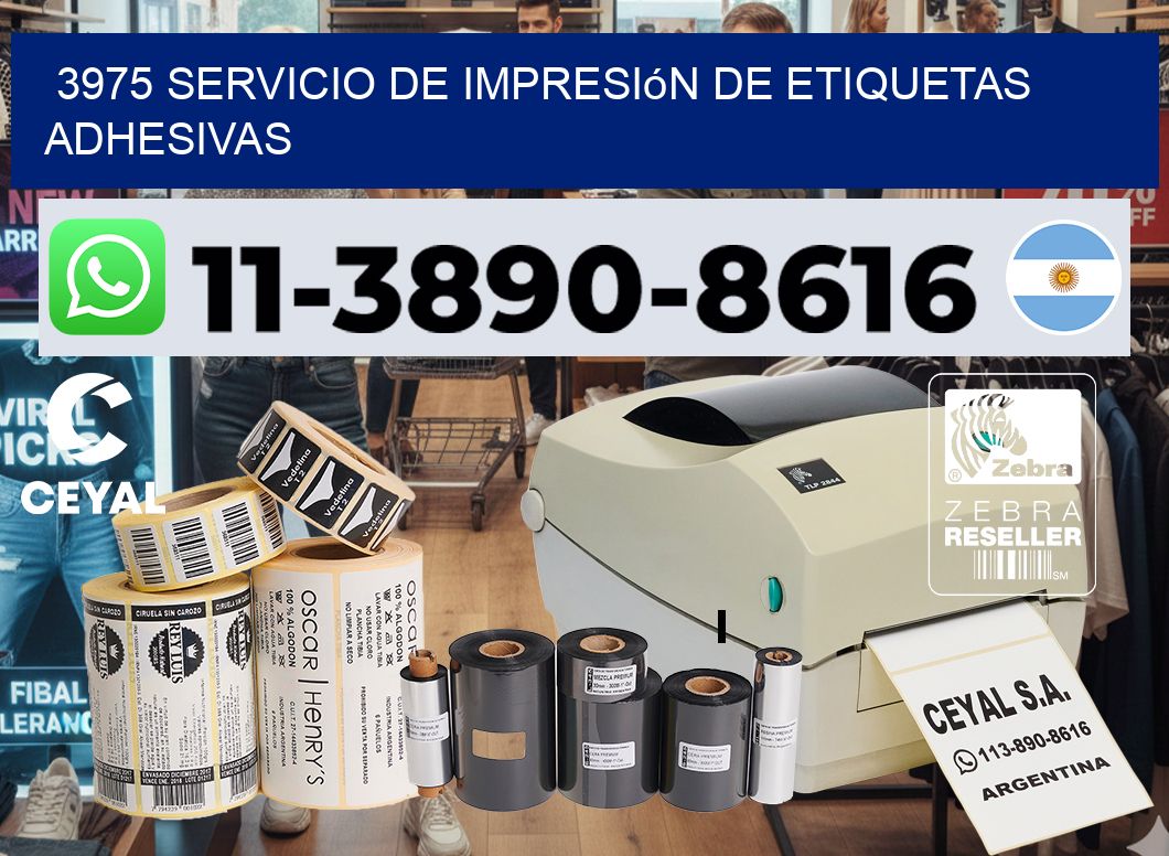 3975 Servicio de impresión de etiquetas adhesivas