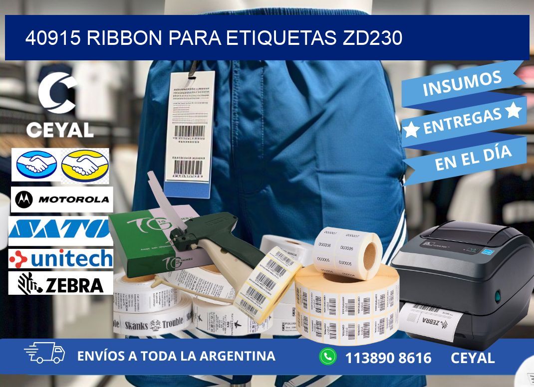40915 ribbon para etiquetas zd230