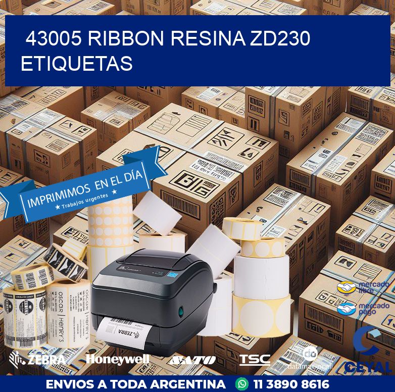 43005 ribbon resina zd230 etiquetas