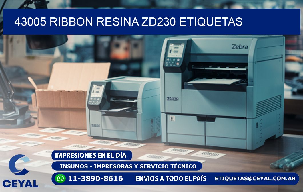 43005 ribbon resina zd230 etiquetas