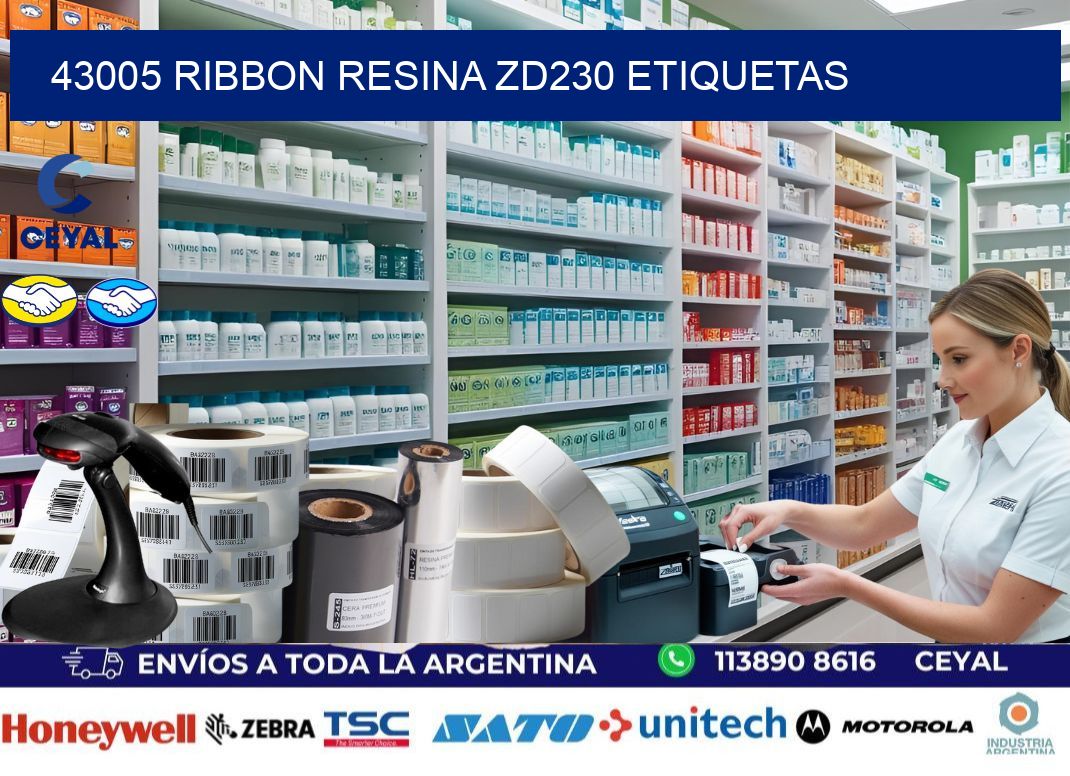 43005 ribbon resina zd230 etiquetas