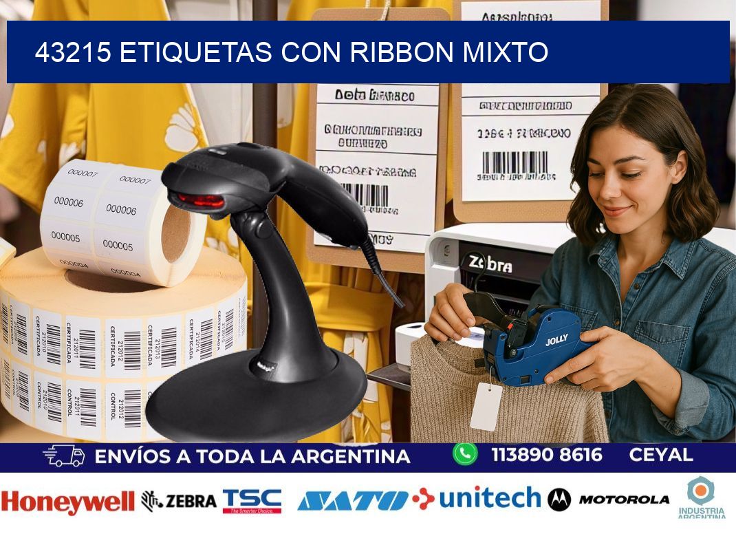 43215 etiquetas con ribbon mixto