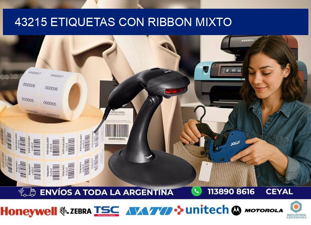 43215 etiquetas con ribbon mixto