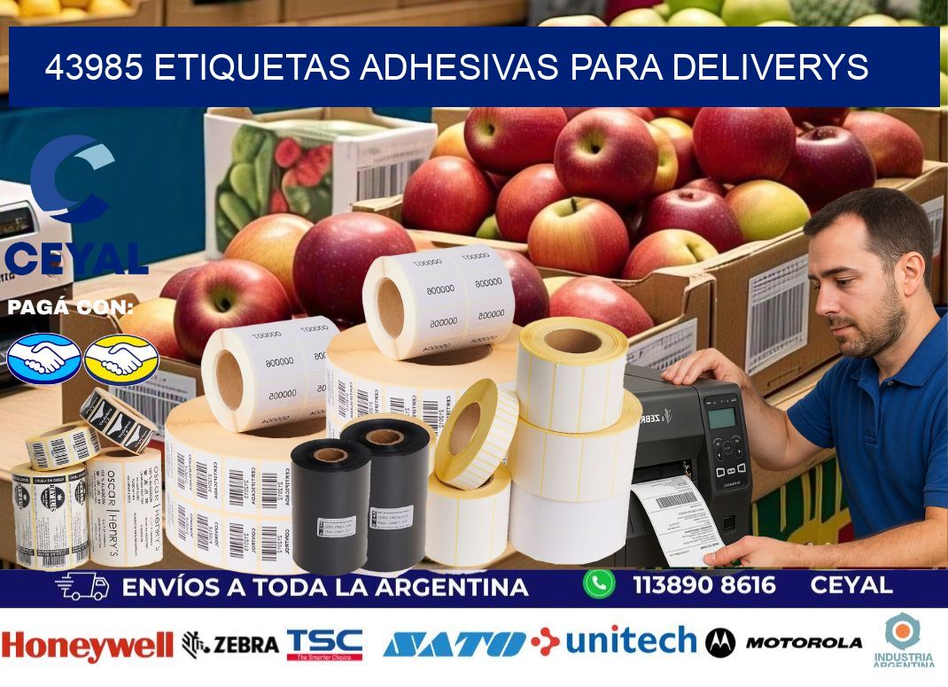 43985 etiquetas adhesivas para deliverys