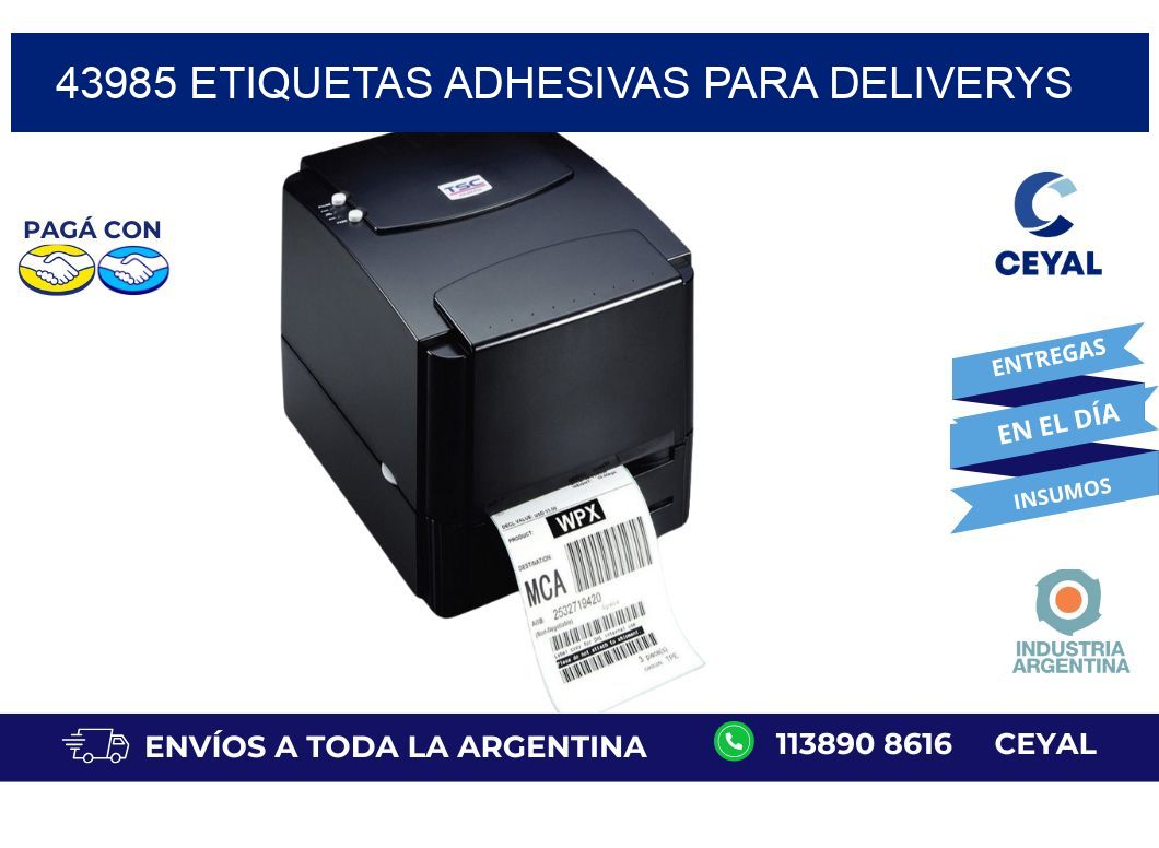 43985 etiquetas adhesivas para deliverys
