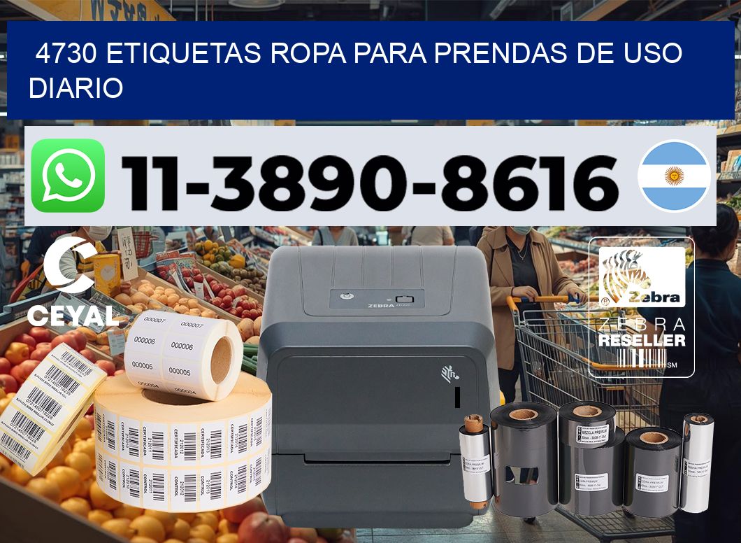 4730 Etiquetas ropa para prendas de uso diario