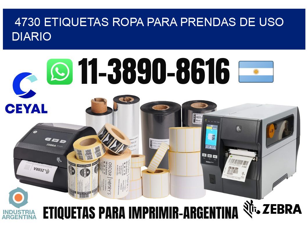 4730 Etiquetas ropa para prendas de uso diario