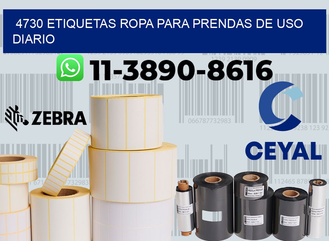 4730 Etiquetas ropa para prendas de uso diario