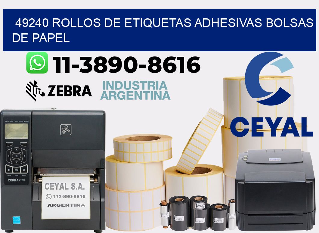 49240 rollos de etiquetas adhesivas bolsas de papel