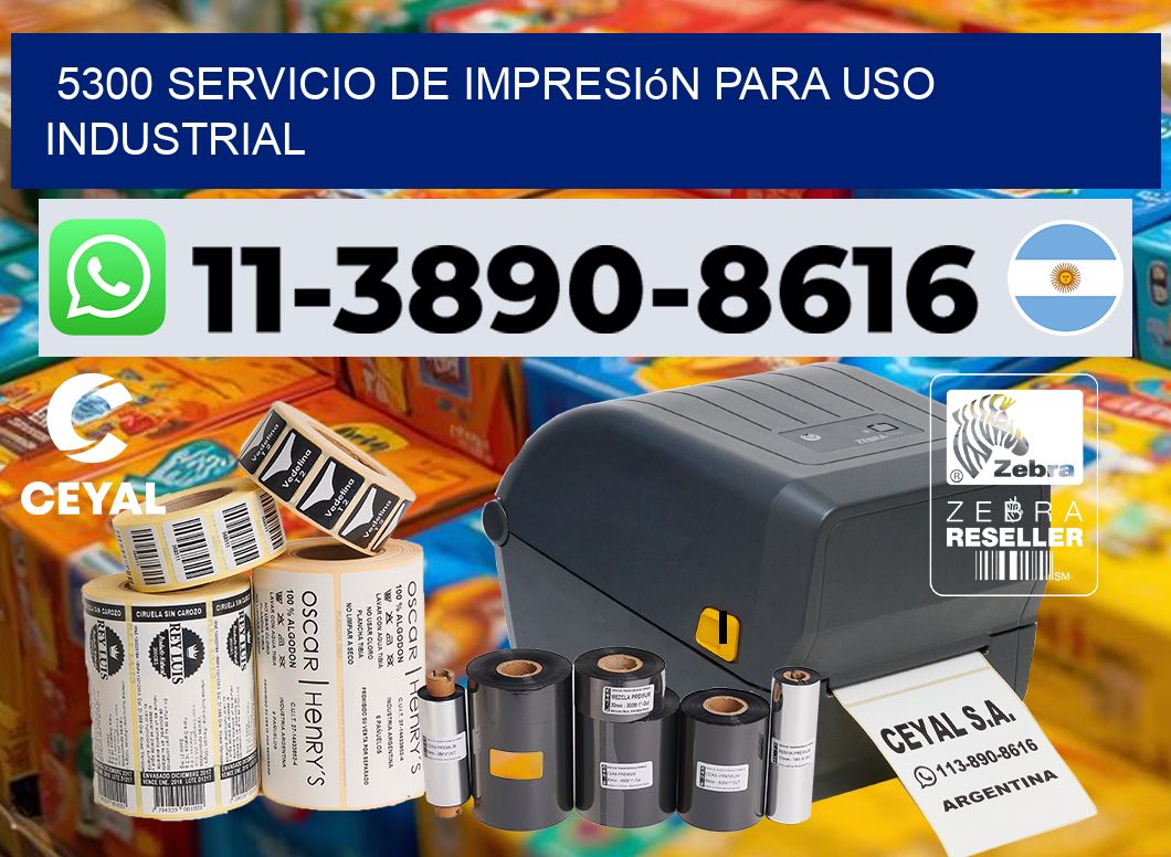 5300 Servicio de impresión para uso industrial